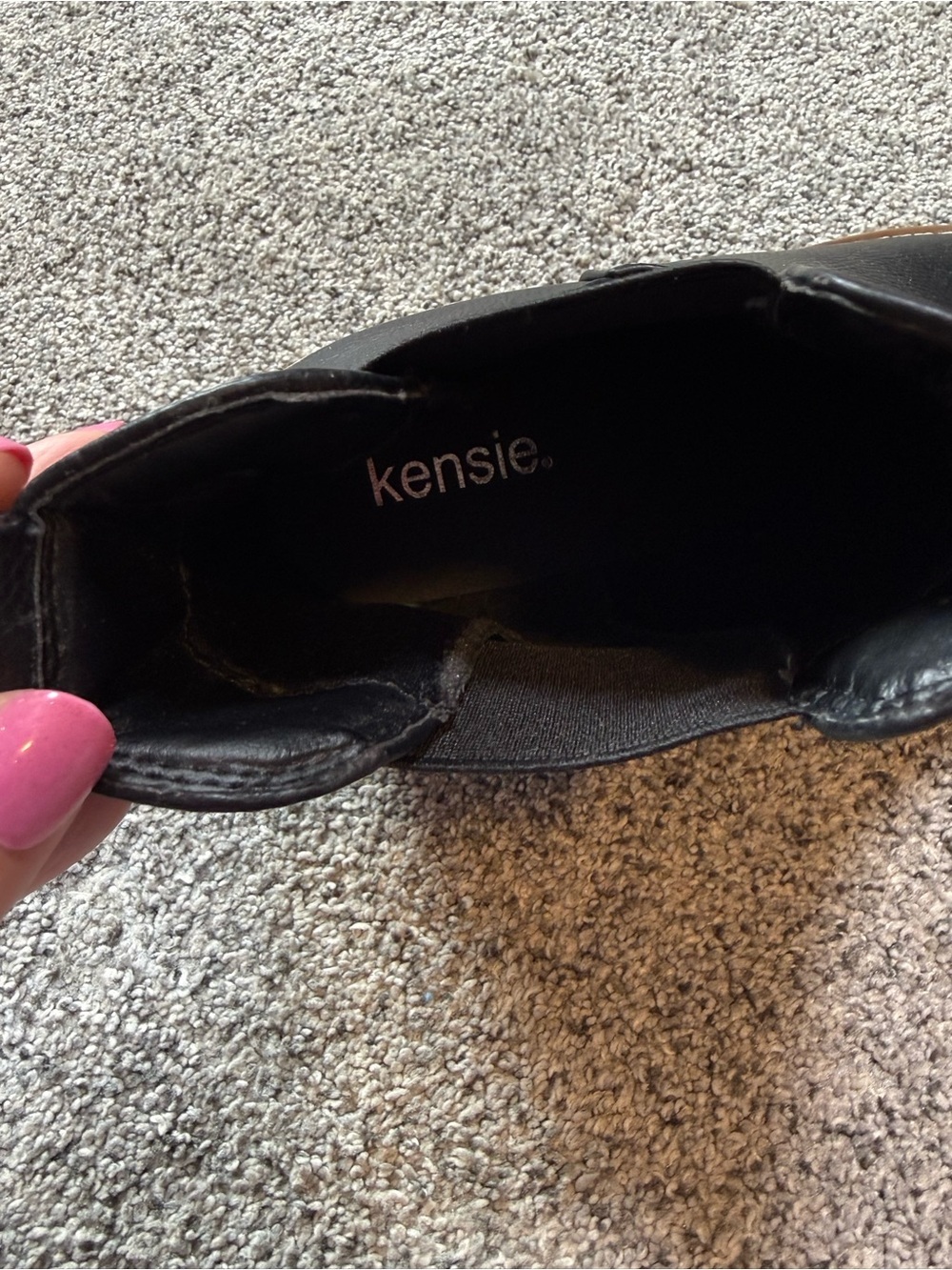 Kensie Black Chelsea Ankle Booties with Contrast Welt - Picture 5 of 5